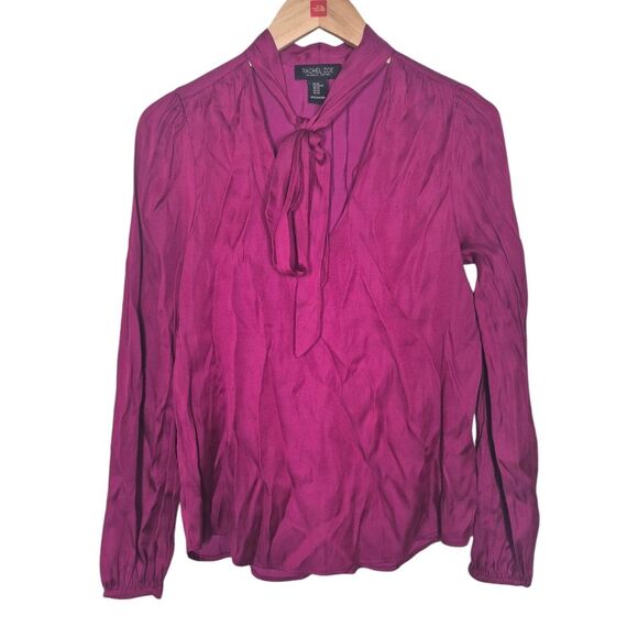 Rachel Zoe Pink Purple Blouse with Tie Front and Long Sleeves Size XS - Picture 1 of 5